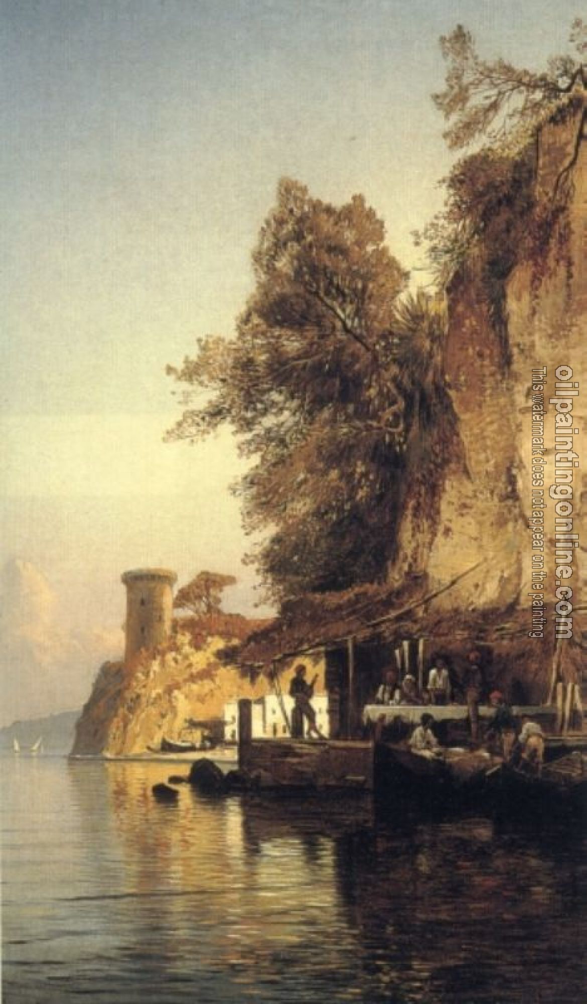 Hermann David Solomon Corrodi - Italian Fisherfold By the Sea Southern Italy